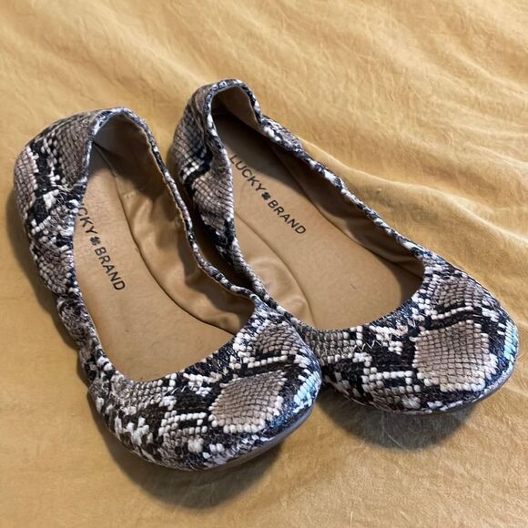 Lucky Brand Erin Ballet Flats Snake Print Size 7.5 - Picture 1 of 4